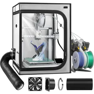 Upgrade  Printer Enclosure with Ventilation Kit for Bambu lab A1/A1 Mini Combo,Fireproof& Constant Temperature  Printer Cover with AMS LED Light-520*600*700mm-NOT For AMS lite Top-mount