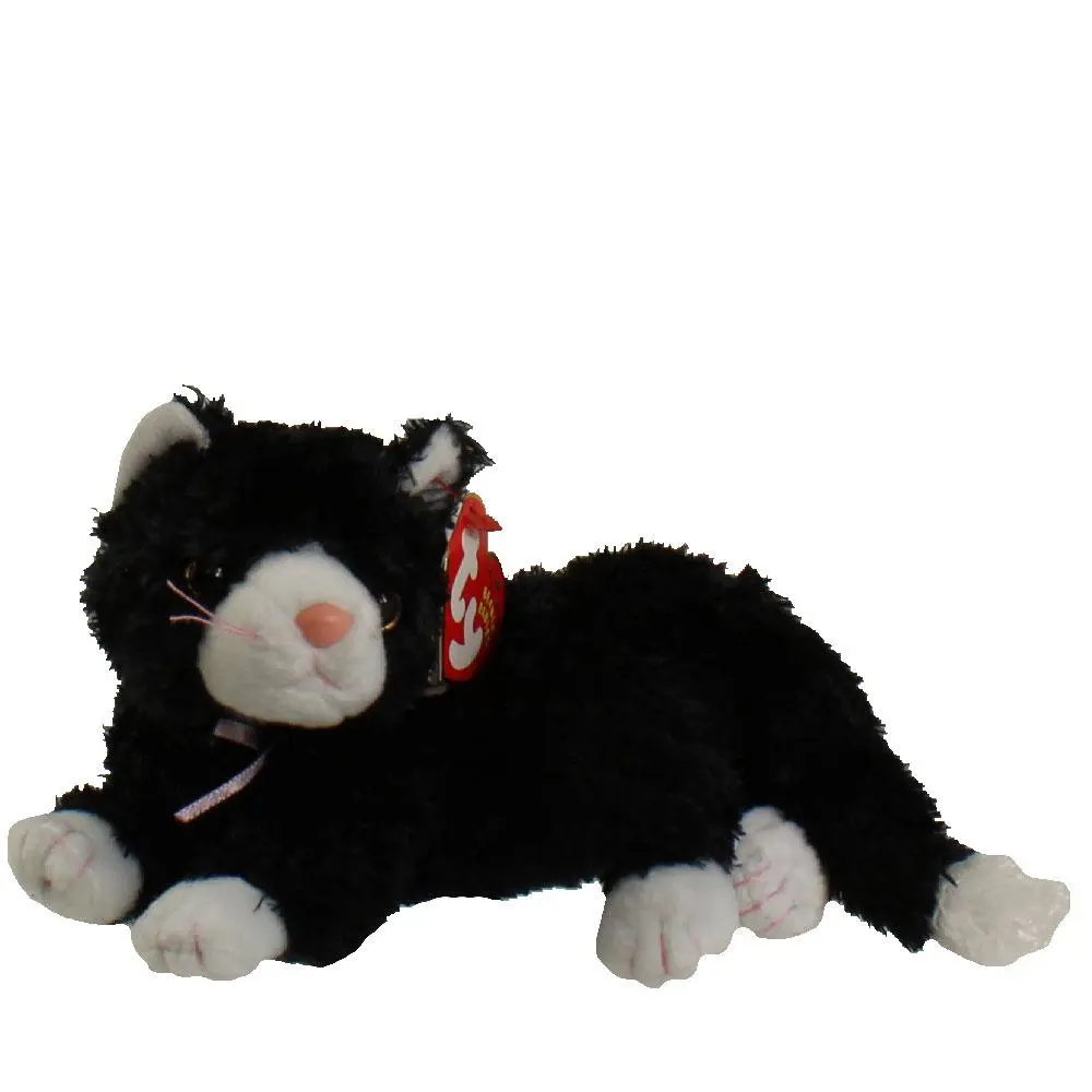 TY Beanie Baby - BOOTIES the Black & White Cat (8 inch) (2002) - MWMTs