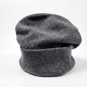 Gray Merino Wool Beanie - 100% Merino Wool, Cloud Soft Feel, High Elasticity, Breathable Material, Comfortable Fit