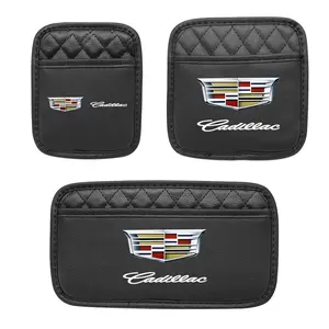 1PCS Leather Car Backseat Large Capacity Storage Box Bag Car Multi Organizer Pocket Accessories For Cadillac Escalade CTS ATS XTS CT4 CT5 XT5 XT4 XT6 CT6 SLS SRX BLS STS DTS Deville