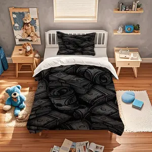 Dollar Printed Duvet Cover Set, 1 Duvet Cover With 1/2 Pillowcase (Excluding Core And Pillow), Suitable For Teenagers And Adults In Bedrooms, Dormitories, And Guest Rooms, Suitable As a Gift And Decoration