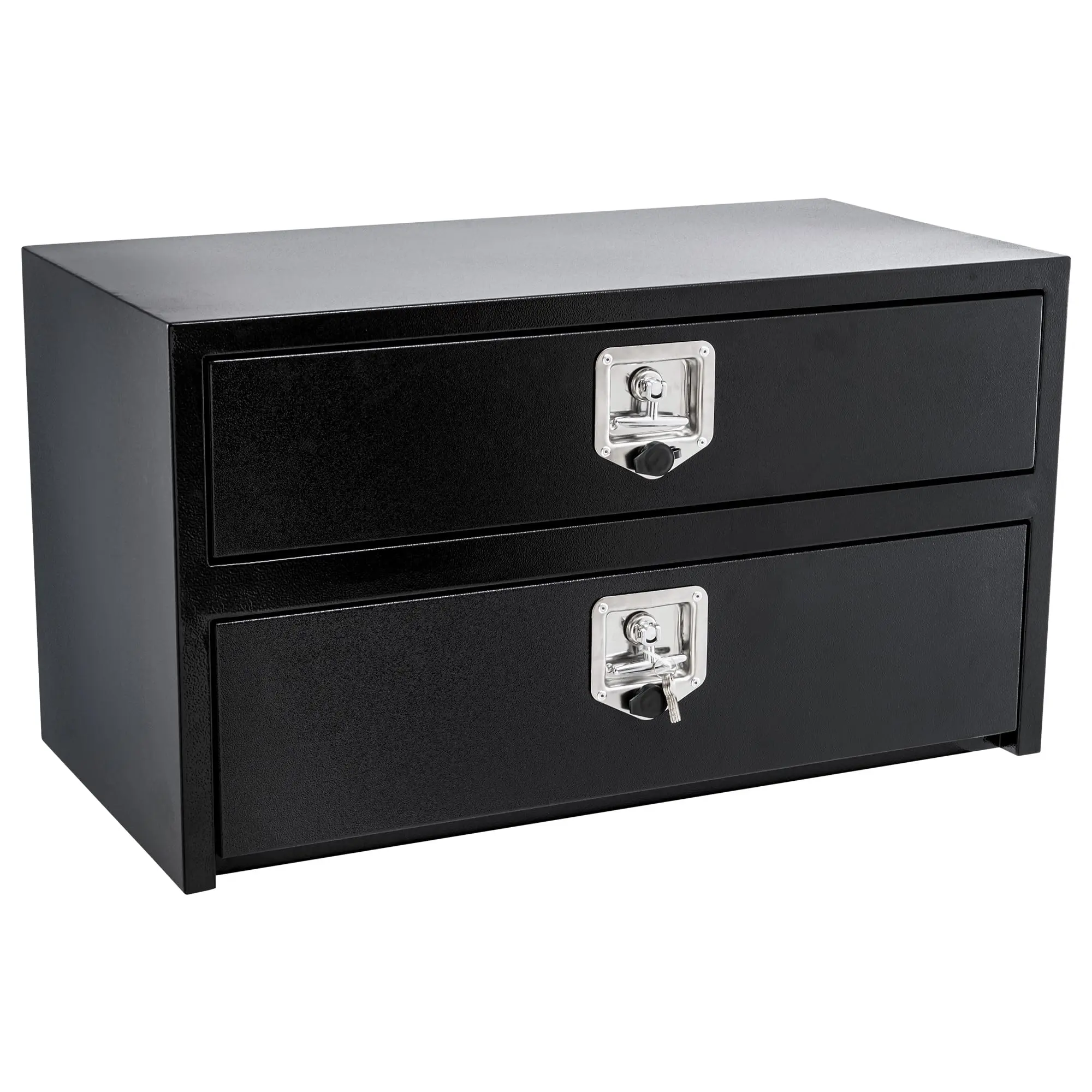 GARVEE 36" Black Steel Truck Tool Box w/Drawer, Two-tier Organizer Design for Truck Bed Tools, Secure with Lock & Keys, Waterproof Underbody toolbox for Pickup, Truck Bed, RV, Trailer, 36"x 18"x 20"
