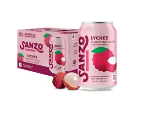 Sparkling Water - Tropical Berry Seltzer (Lychee) - Low Calorie Low Sugar Soda - Craft Asian Drinks - Vegan Gluten Free Carbonated Flavored Water - Fizzy Healthy Drinks - 12oz, 6 Pack