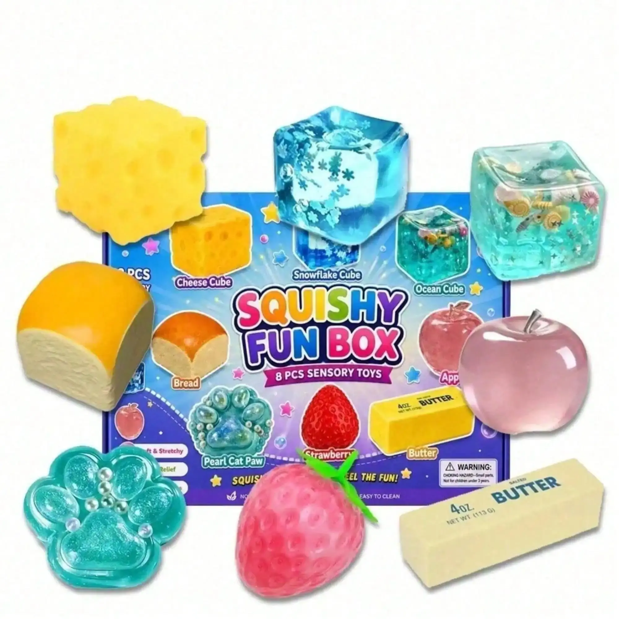 Squishy Blind Box Toy, Sticky Skin Cute Mini Squishies, Sensory Fidget Set Stress Relief, Stocking Stuffer Gift Unisex Kids Adults