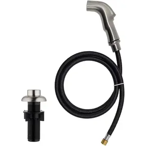 Brushed Nickel Kitchen Sink Sprayer Replacement with Hose and Holder - Side Sprayer for Faucet