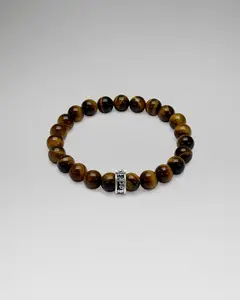 Female Handmade 8mm Natural Stone Bracelet - Tigers Eye-Labradorite, Iridescent Jewelry Bracelet for Women