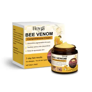 Hoygi Bee Venom Skin Restoration Cream - Firms Rejuvenates Smooths Wrinkles Fine Lines with Hyaluronic Acid & Collagen for Dry Rough Skin Types