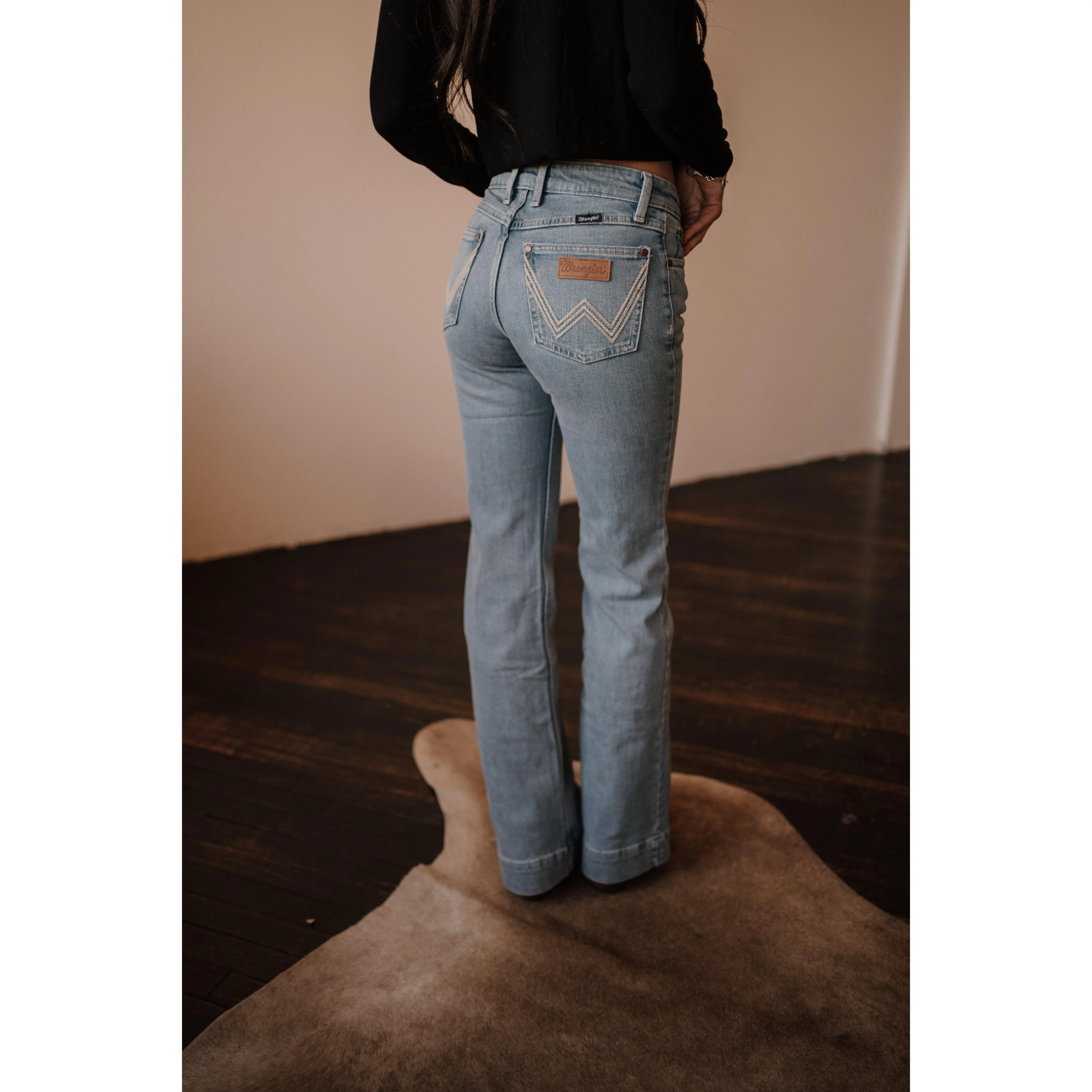 Wrangler Grace Lightwash Trouser, Cotton, Bottom, Jeans