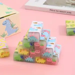 4/8/12pcs Random Dinosaur Jelly Erasers, Slice Style Erasers for Drawing and Art, Cute and Fun Stationery Supplies