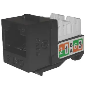Pack of 10 - APEX CAT6 - RJ45 - Punch Down Keystone Jack Insert - Black