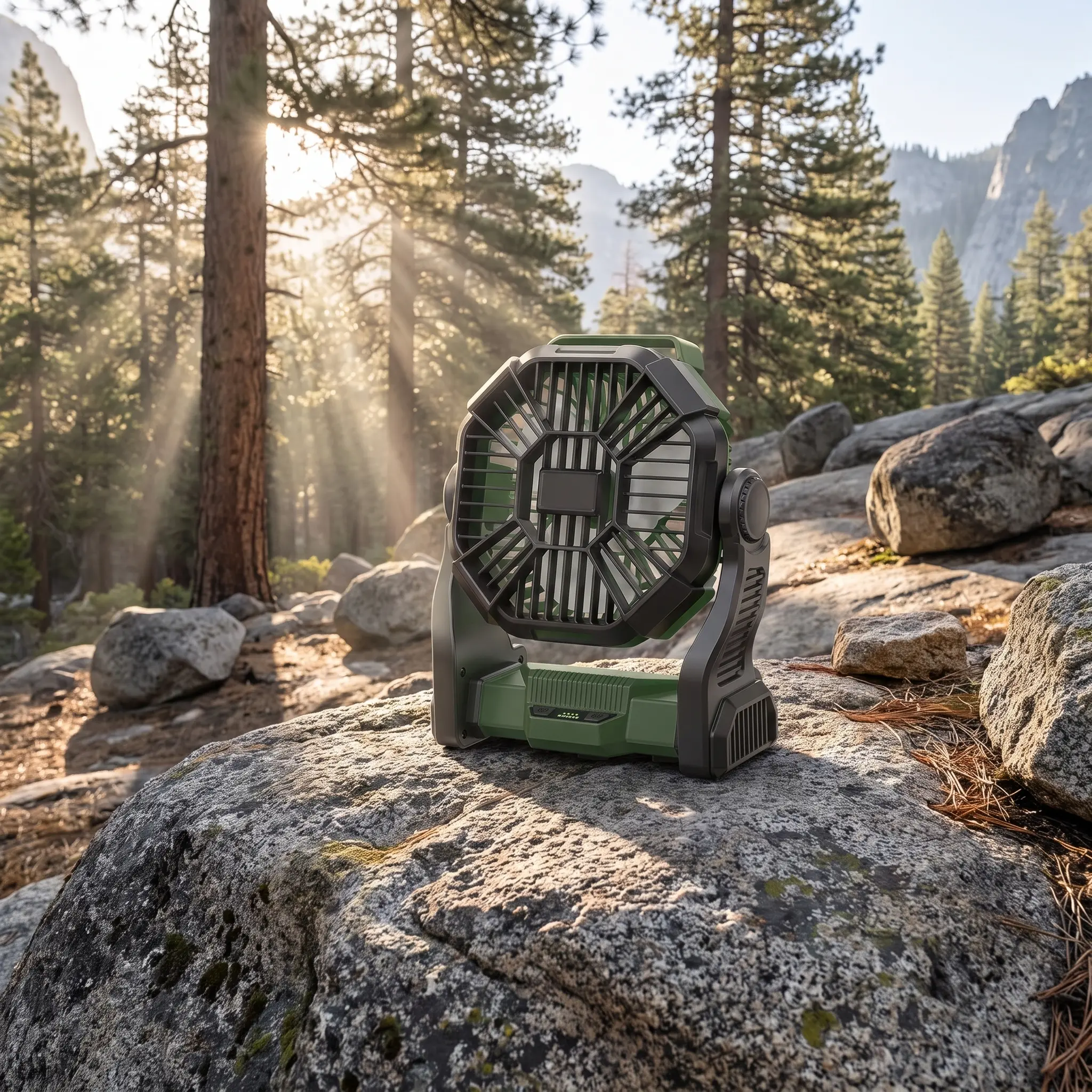 20000mAh Rechargeable Camping Fan with LED Light, Portable Battery Powered Tent Fan, Ultra Quiet Outdoor Fan with 4 Speeds, 270° Adjustable Head & Hanging Hook, Perfect for RV Camping, Beach, Hiking, BBQ & Summer Adventures