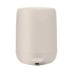 212 MAIN 5L Ceramic-Silicone Smooth Plastic Pedal Bucket, Soft Close Pedal Open Waste Basket, Rounded Shape, 11.8x9 in Dia