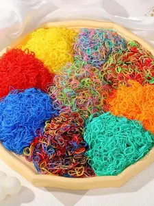 1000pcs Colorful Spring Disposable Hair Ties, Elastic Tie Band, Cute Girls' Rubber Hair Bands, Suitable for Women and Pets, Elastic Hair Accessory, All Seasons