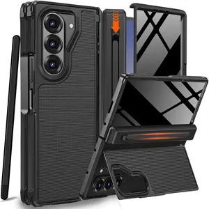 for Samsung Galaxy Z Fold 7 Case with S Pen Holder & Stylus and Invisible Kickstand,Built in Privacy Screen Protector and Hinge Phone Cover for Samsung Z Fold 7 Case with Slim S Pen Slot – Black Cellphone Smartphone