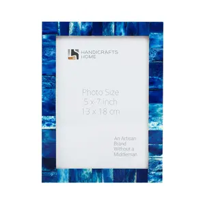 Handicrafts Home Decorative Picture Frame Wooden Photo Frame and Collage (Blue, 5x7)