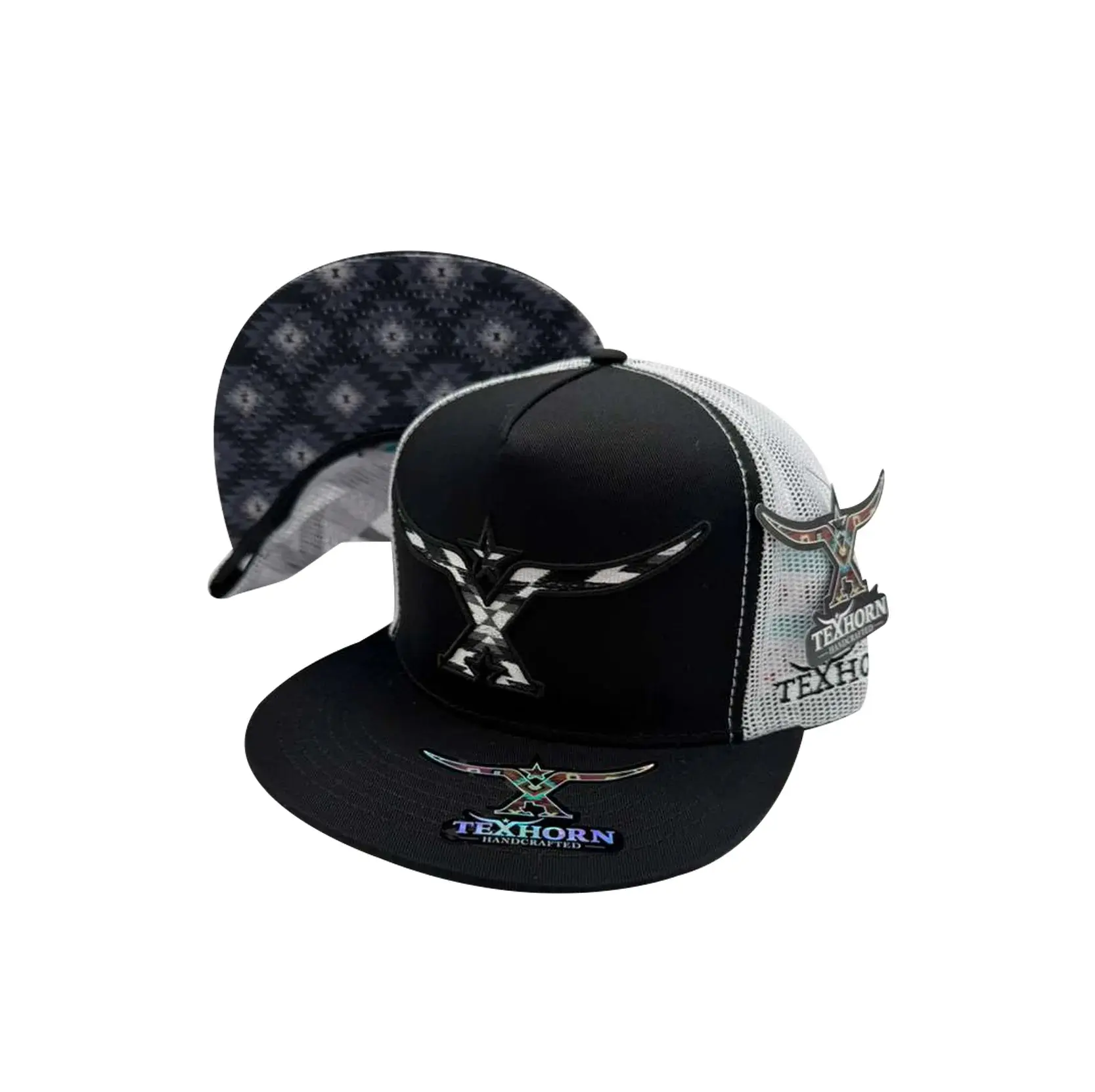 TEXHORN LA NAVAJA LOGO AZTEC BLACK CAP