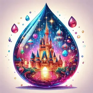 5D DIY Full Drill Round Diamond Painting - Diamond Art Kit Dream Castle Mosaic, Canvas - DIY Wall Decor, Home Wall Decoration, Perfect for Halloween and Christmas, Independence Day, Birthday and Anniversary Gifts