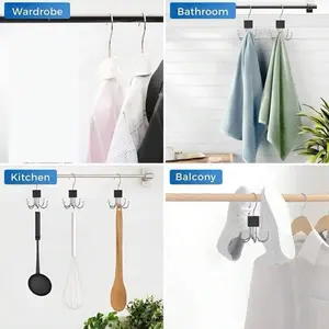 3pcs/1pc Multifunctional Large Capacity Belt Rack - Rotating Wooden Rack, Wardrobe Storage Rack, Hanging Storage Rack For Belts, Vests, Hats, Bags, Ties And Scarves - Stainless Steel Hooks - Fashion Closet Organizer, Home Clothing Storage Rack, Bedroom Cl