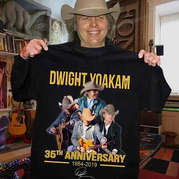 Dwight Yoakam Anniversary 35 Years Shirt Short Sleeve Black Men S-5XL D0152