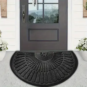 1 semi-circular welcome door mat, Doormat, suitable for indoor and outdoor use; Durable heavy-duty front door mat, suitable for foyer and high traffic areas, kitchen and bathroom