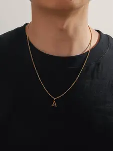 Unisex Street Trend 26 Letter Design Pendant Necklace, Initial Letter Necklace, Trendy Minimalist Couple Necklace, Gorgeous Jewelry As Birthday Gift for Girlfriend & Boyfriend, Valentine's Day, Gift