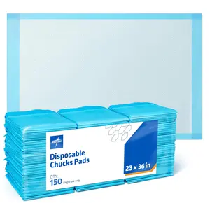 Medline Disposable Chucks Pads, 23 x 36 inches (Pack of 150), Ultra-Light Absorbency Pee Pads for Surface Protection, Disposable Diaper Changing Pads for Baby, Puppy Pads for Dog Potty Training