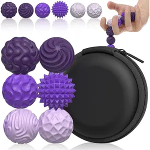 Silicone Magnetic Balls, Fidget Toys for Adults & Teens, 6PCS Stress Balls Sensory Toy, Quiet Magnet Desk Fidgets with Textured, ADHD Anxiety Relief Items, Fun Stocking Suffers Gifts (Purple)