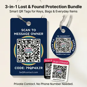 (old) 3-in-1 Travel Protection Bundle | 10-Piece Kit with Private Recovery System | 2 Smart Luggage Tags, 2 Keychain Tags & 6 Lost Item Labels