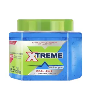 Xtreme Pro-Expert Blue Styling Hair Gel with Aloe Vera - 24 Hours Xtreme Control (35.27 oz Jar, Pack of 2) - Haircare Moisturize