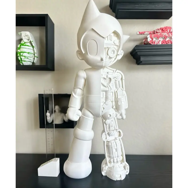 2ft-Tall Artistic Astro Boy-Inspired Display Statue, Large Home Decor Ornaments, White Home Supplies Statue Accessory assembly required