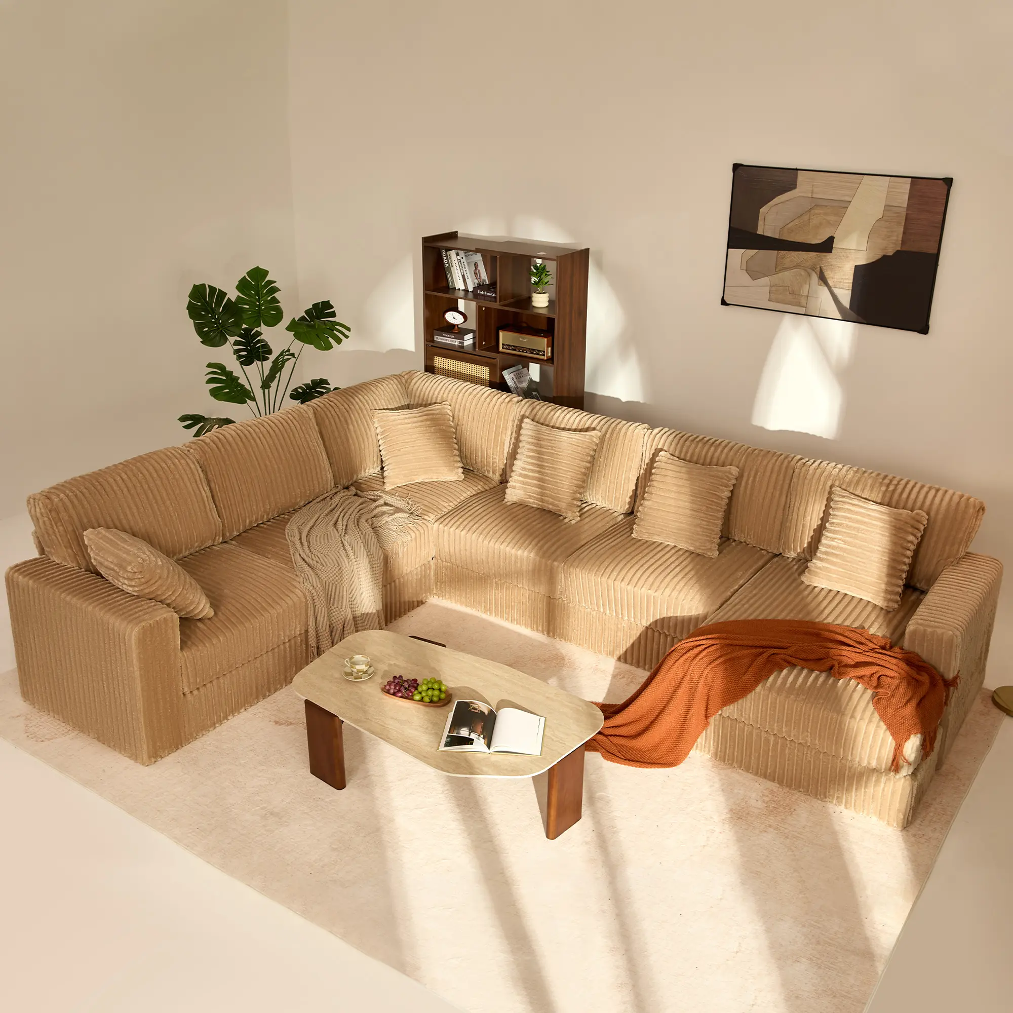 Camel--Right Facing Chaise