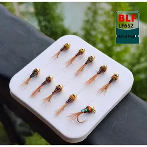 10 Fly Bait Sinking Nymph Lures for Fly Fishing, Artificial Bait, Fly Hooks, Hand-Tie Fly Hooks