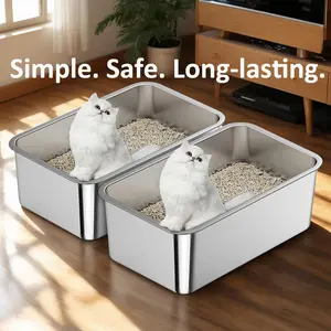 Stainless Steel Cat Litter Box Safe Durable Easy to Clean For New Cat Owners  Families Focused on Safety and Durability
