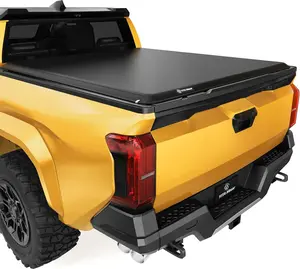 YITAMOTOR 5ft Soft Roll Up Truck Bed Tonneau Cover Compatible with Toyota Tacoma 2024 2025 (Excl. Trail Edition), 5 ft Bed with Deck Rail System Car Protector Car Accessories