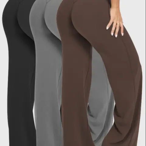 Three-Piece Women's Outdoor Running Pants, Versatile Comfortable Yoga Fitness Trousers, Loose Wide Leg Pants for All Seasons, High Waist Sportswear