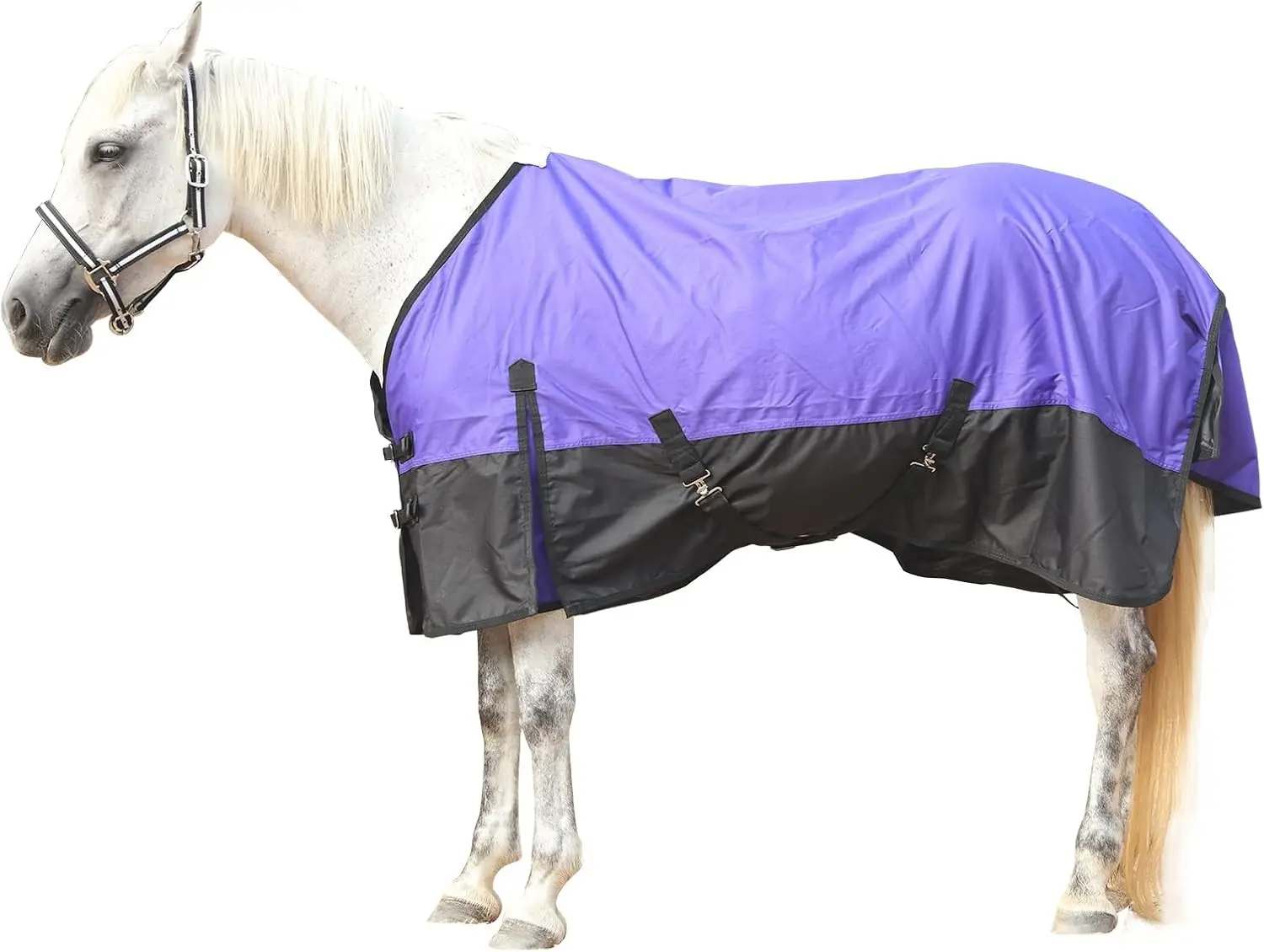 600D Horse Blanket, 0g No-Fill Waterproof Turnout Rain Sheet | Ripstop Outer, Waterproof Breathable Shell, Smooth Lining, 0g Fill, Keep Dry in Rain & Mud, Tail Flap Coverage, Pasture Use