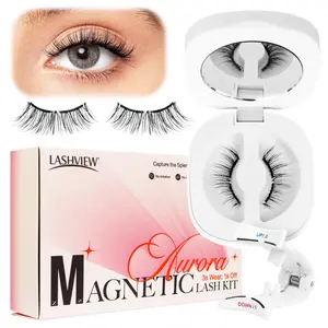 [Valentinesdaygift] LASHVIEW Soft Magnetic Lashes All in One Kit with Applicator No Glue & Eyeiner Needed Reusable Makeup Eyelashes