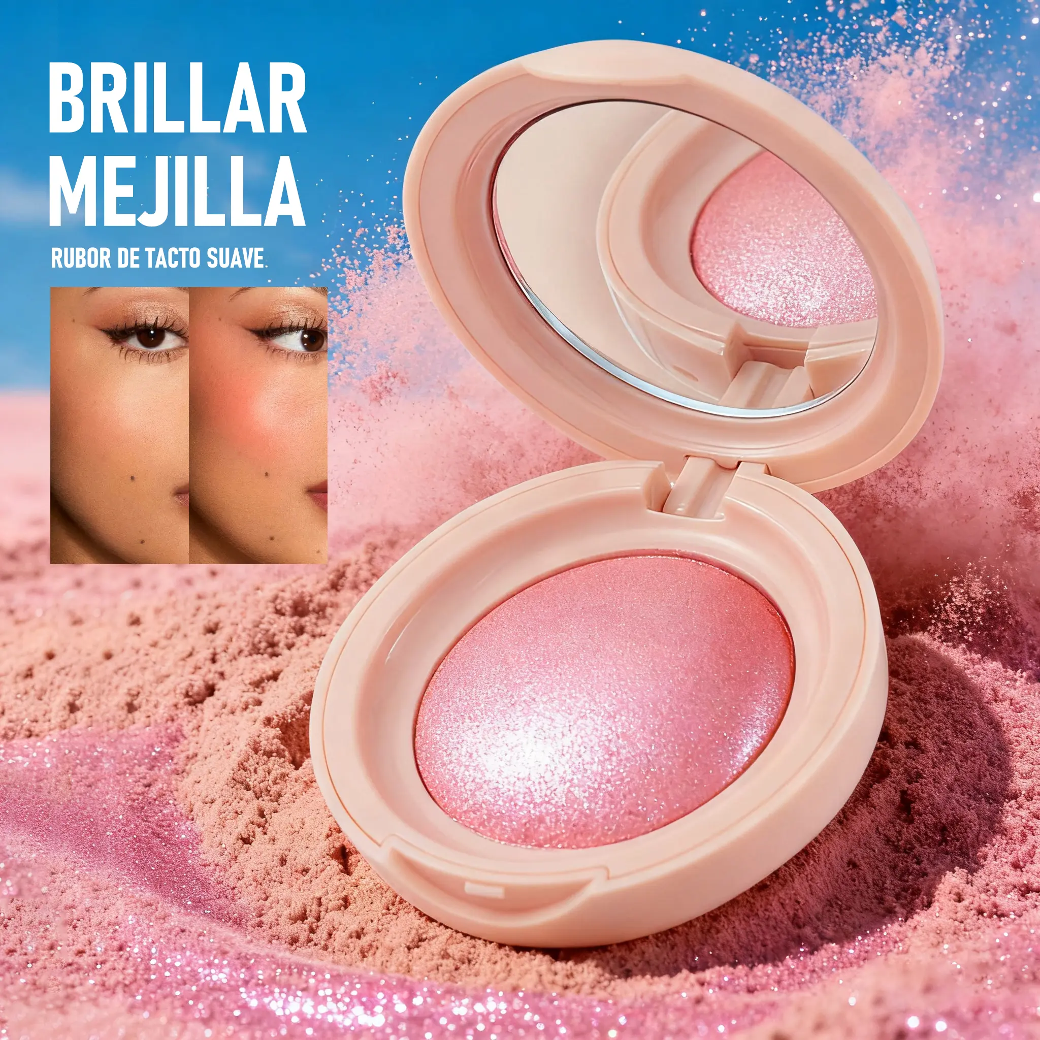 PHOFAY Smooth Baked Powder Blush, Sparkling Pink Shade, Lightweight Long-Wearing Formula for Natural Luminous Complexion #sohochic