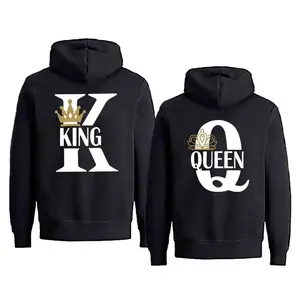 [Graphic Hoodie] Couple Matching Hoodies/T-Shirt - King And Queen Hoodie For Couples Sweatshirt Graphic Hoodie Wedding Gift For Couple Hoodie,Gift for Couples