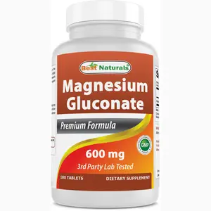 Best Naturals Magnesium Gluconate Supplement, 600 mg, 180 Tablets