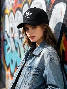 Ny Embroidered Baseball Cap, Face-Shaping Unisex Hat, Daily Commute Sun Protection, Versatile Duckbill Cap for All Seasons