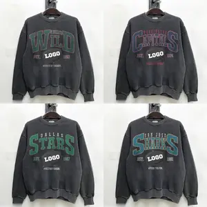 Vintage Hockey Fan Sweatshirt Dark Heather – Unisex Crewneck Gildan Heavy Blend, Retro Sport Graphic Pullover