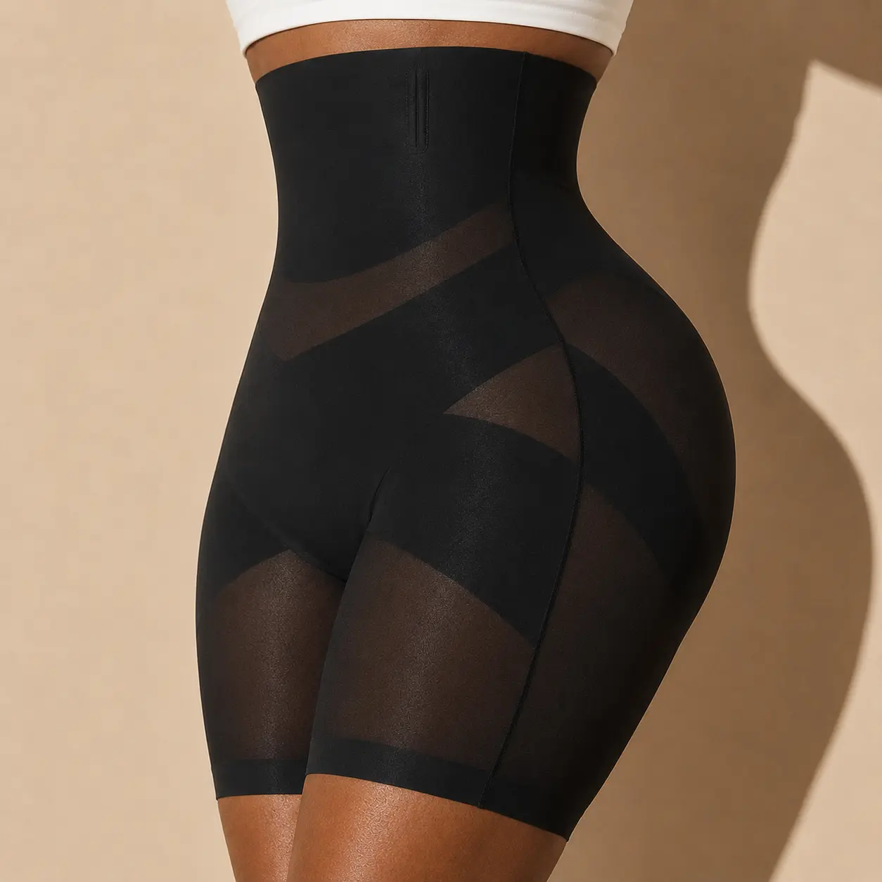 Sculpt Touch Women's High Waist Shaping Shorts Seamless Tummy Smoothing Thigh Shaper Breathable Mid Thigh Under Dress Shorts