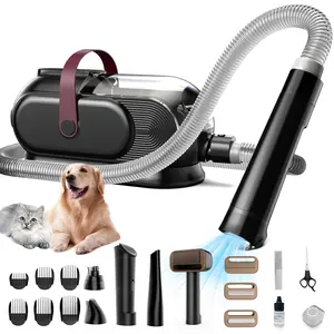 Dog Grooming Kit & Dog Hair Vacuum, 3.5L Capacity Pet Grooming Vacuum with 13000kpa Strong Grooming & Vacuum Suction 99% Pet Hair,17 Grooming Tools Shedding Pet Hair, Home Cleaning -Black