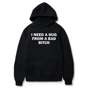 Funny meme hoodie, I need a badass hug, unisex gift hoodie, soft fabric, hoodie with funny letter print