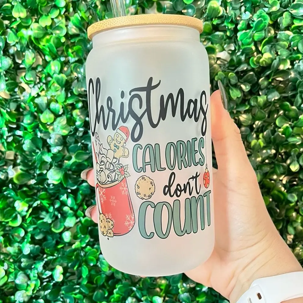 Christmas Calories Don’t Count Glass Cup