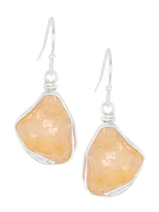 Sterling Silver & Citrine Drop Earrings, Handmade Jewelry, Gift For Her, Elegant Earrings
