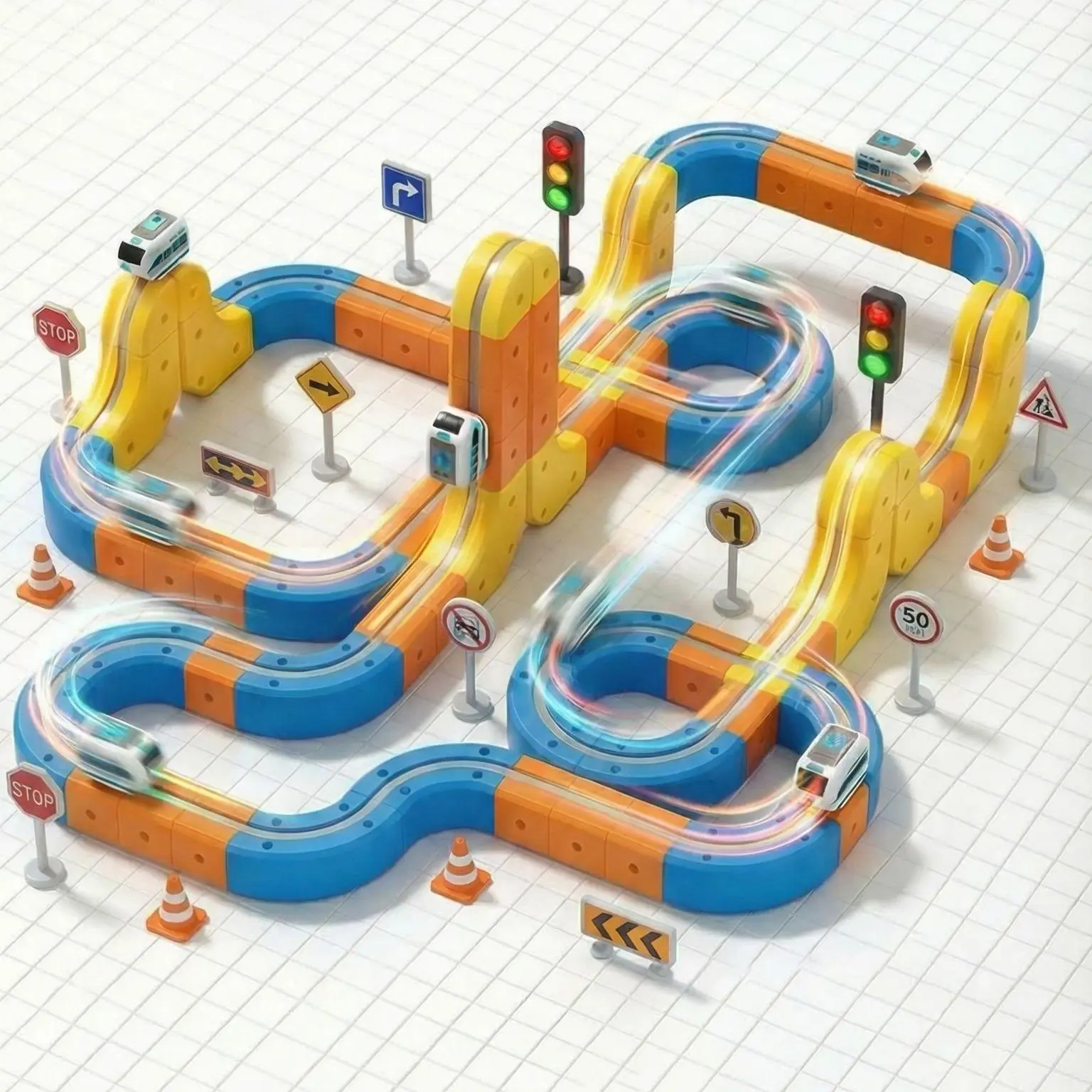 3D DIY Magnetic Gravity-Defying Magic Rail Train Track Set Toy for Kids - Electric Wall & Ceiling Climbing, STEM Educational Building Kit, 74/90/180 PCS, Ideal Birthday & Holiday Gift for Ages 3-12