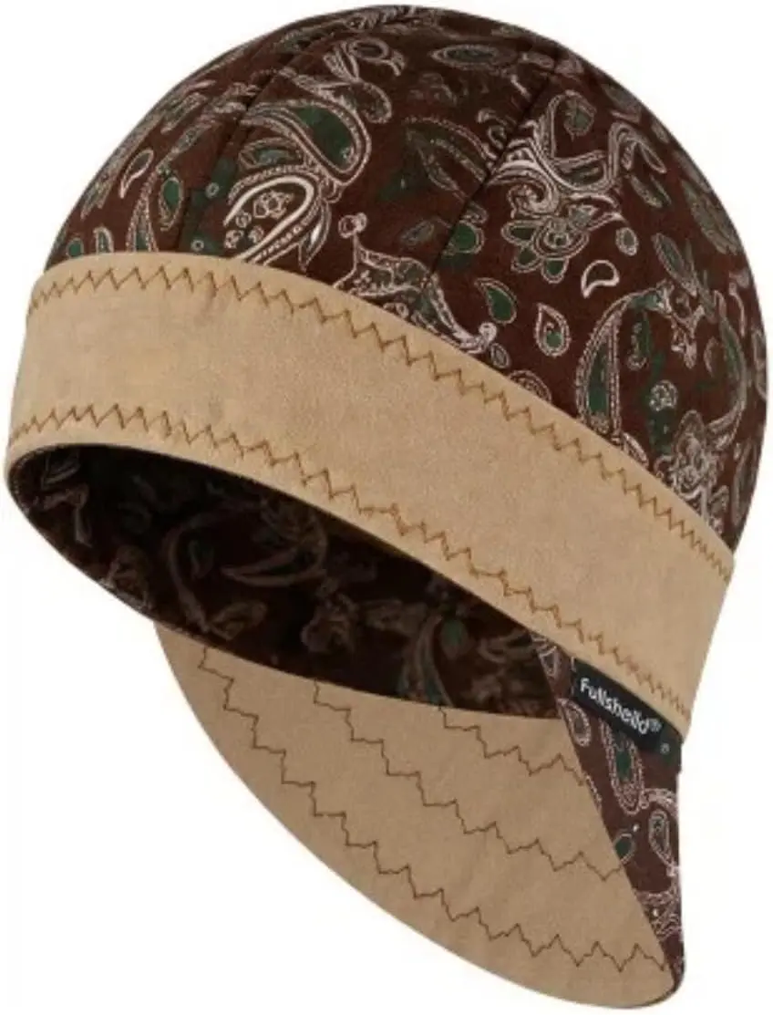 FR Welder Cap, Men's Reversible Paisley Cotton 6-Panel Workwear, CAT 2 Rated, Lightweight & Anti-Shrink