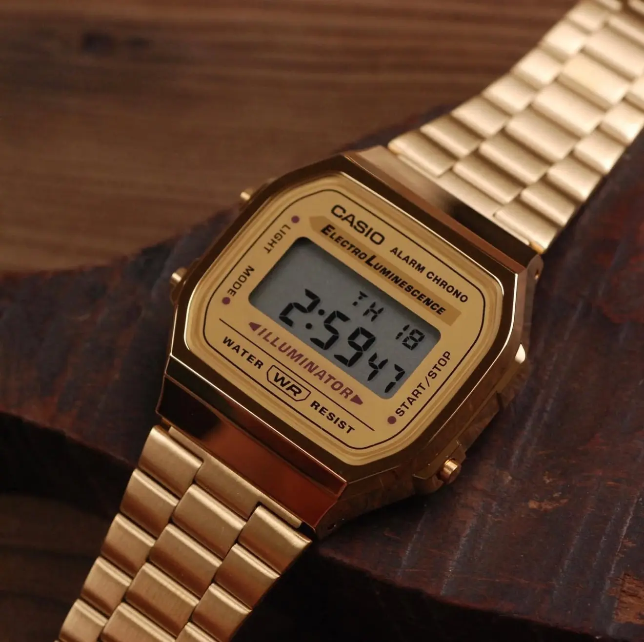 Casio A168WG-9W Vintage Digital Watch Water Resist Gold 